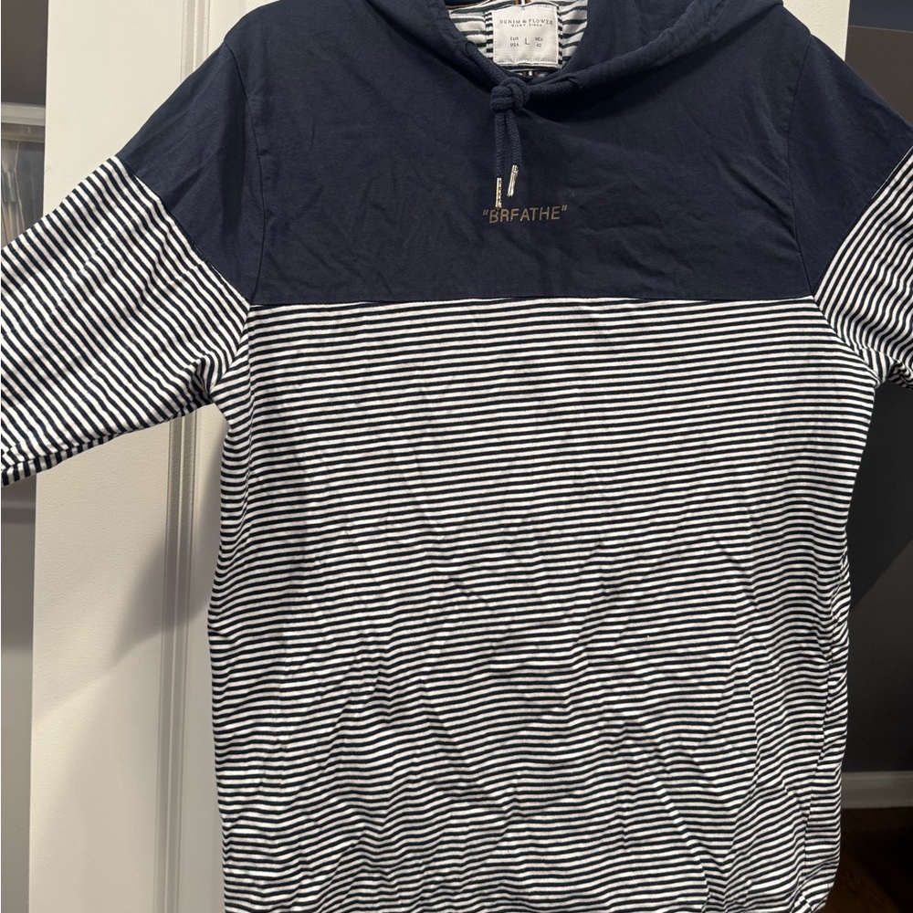 Nautica Navy and White Striped Hoodie